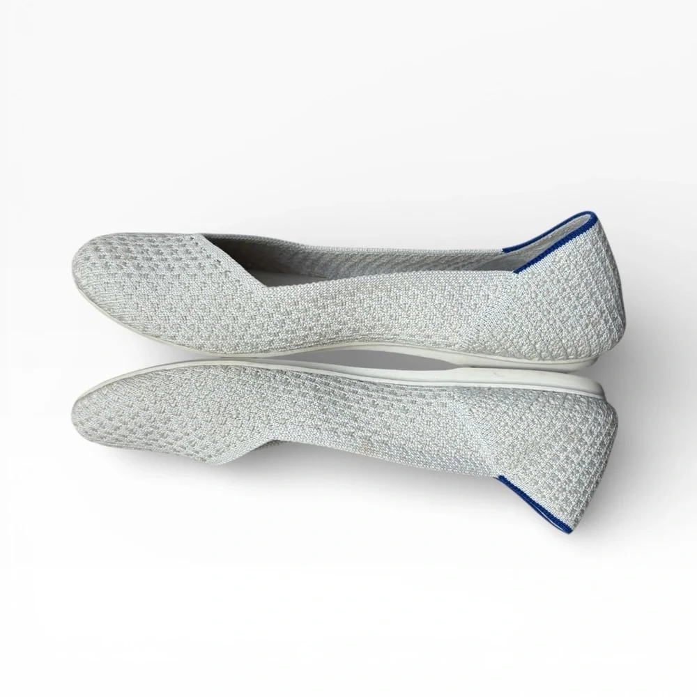 Rothy’s the square white honeycomb salt flat shoes 8.5